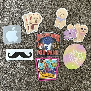 Dutch Bros Coffee, Mustache, Mac Apple, and Popflex Work Out Stickers